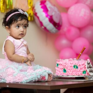 baby, happy birthday, girl, kid, party, celebration, child, portrait, cake, dessert